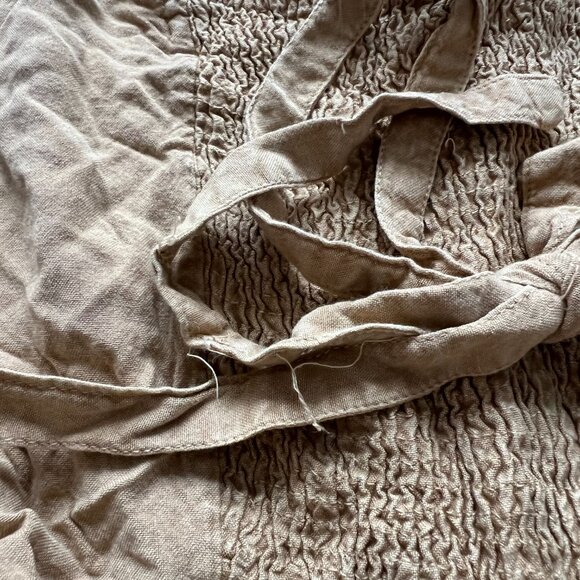 Sleeveless boho dress tan brown Plus Size 1X embroidered lace front handkerchief - Picture 4 of 6